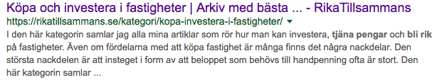 För lång meta description beskärs på mobilen